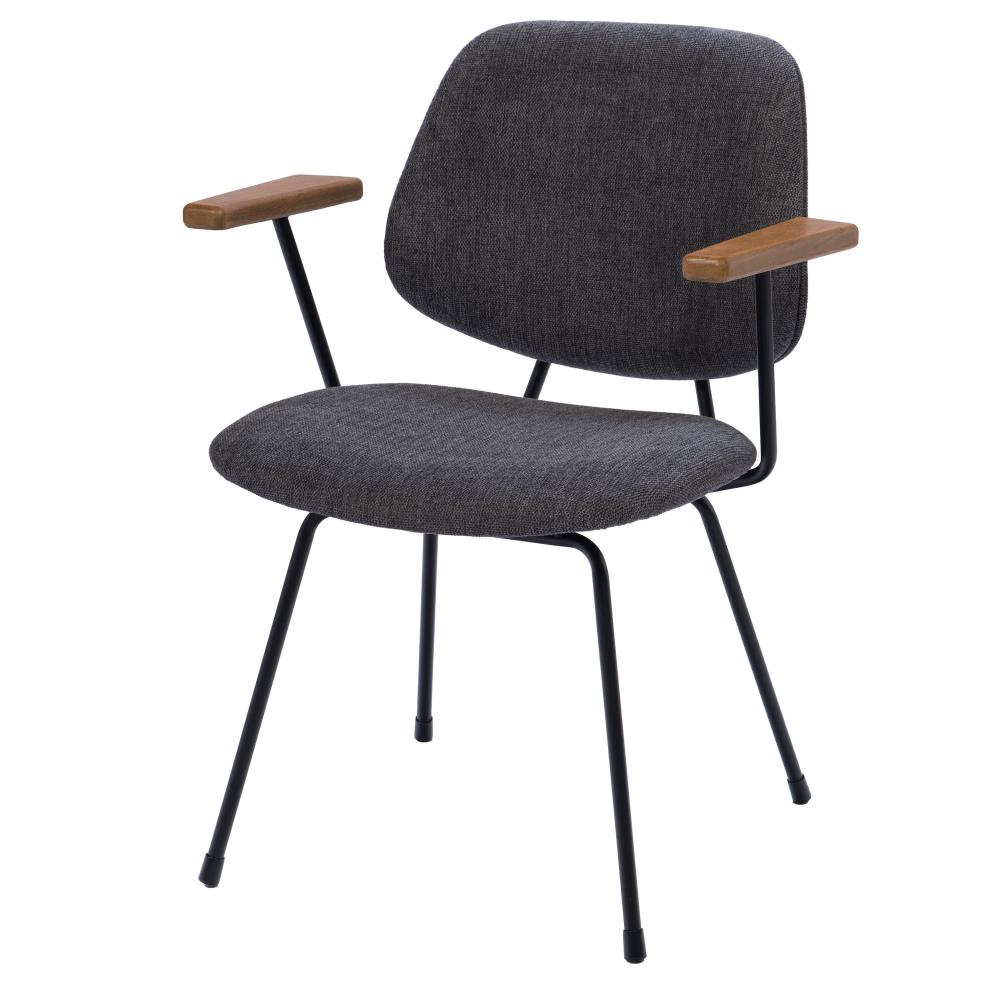 Chaise de salle à manger en tissu et bois Arnold (lot de 2), AMADEUS