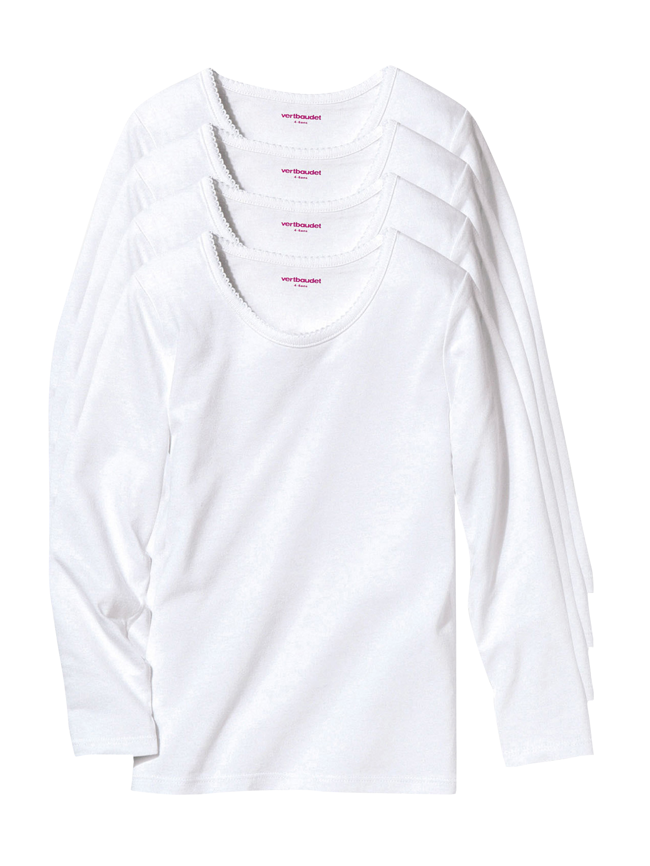 Lot de 4 T-shirts manches longues, VERTBAUDET