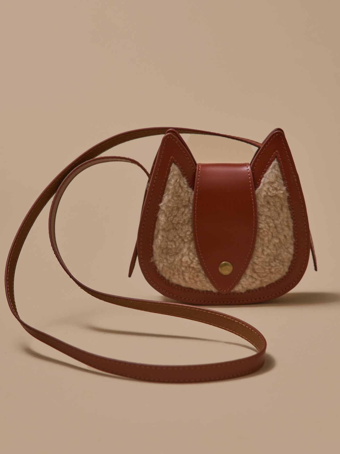 Sac écureuil cuir et sherpa, CYRILLUS
