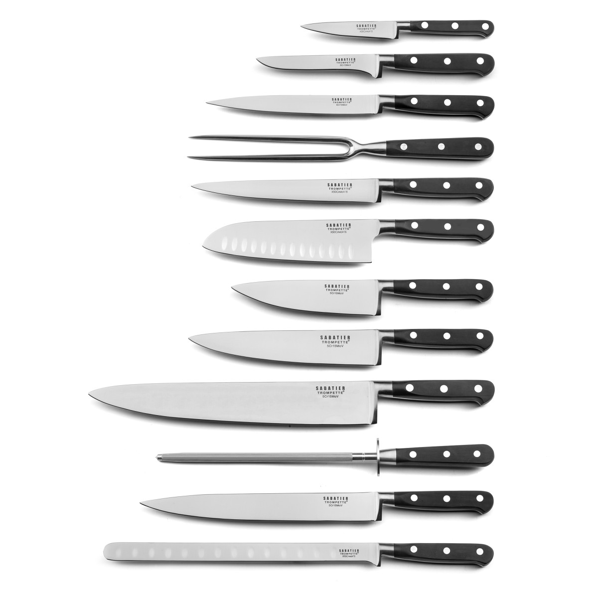 Set 12 couteaux de cuisine - ORIGIN, SABATIER TROMPETTE