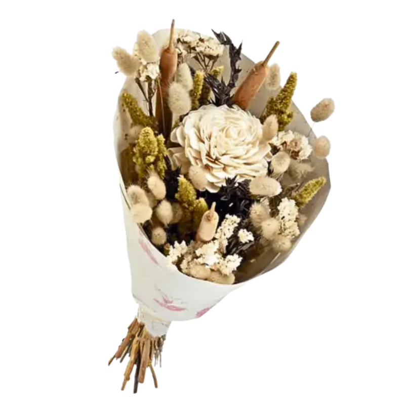 Bouquet de Fleurs séchées Grand Format Champagne 50 cm, NATURALYS