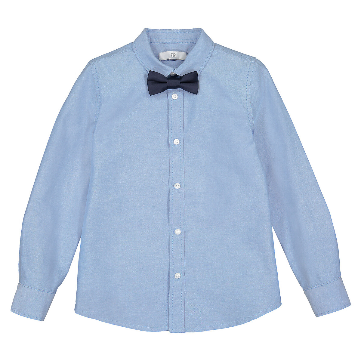 Cotton shirt with detachable bow tie, 3-12 years , light blue, La ...