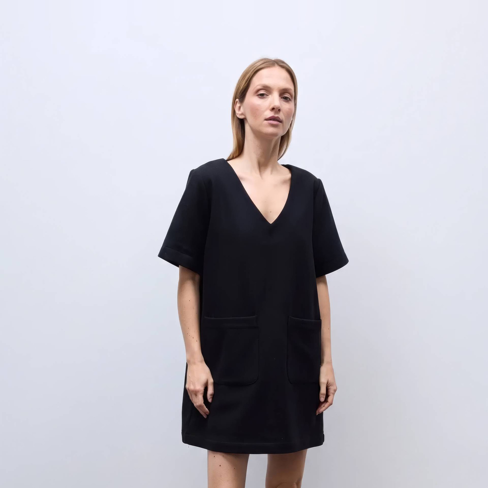 Robes manches courtes unie contenant de la laine, MONOPRIX