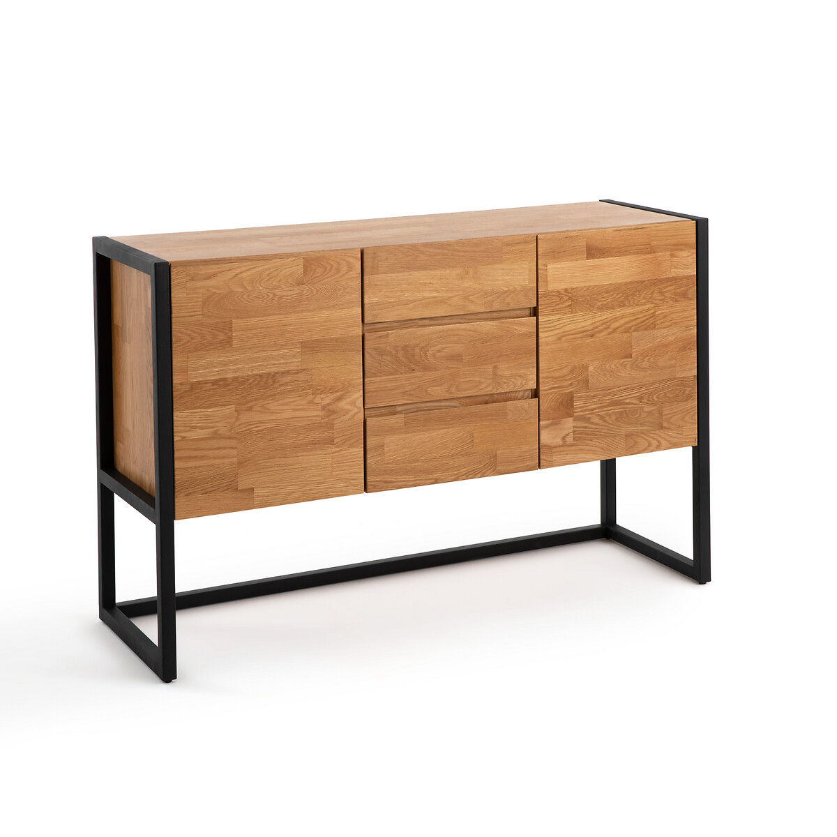 Product photograph of Hiba Oak And Industrial Metal Sideboard from La Redoute UK