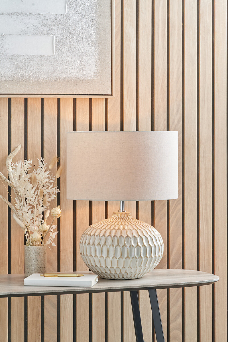 Clayton Textured Cermic Table Lamp in Warm White, ÉDITÉ