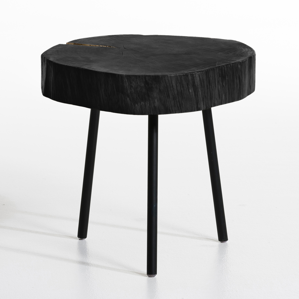 Product photograph of Niklaus Side Table In Oak Metal from La Redoute UK