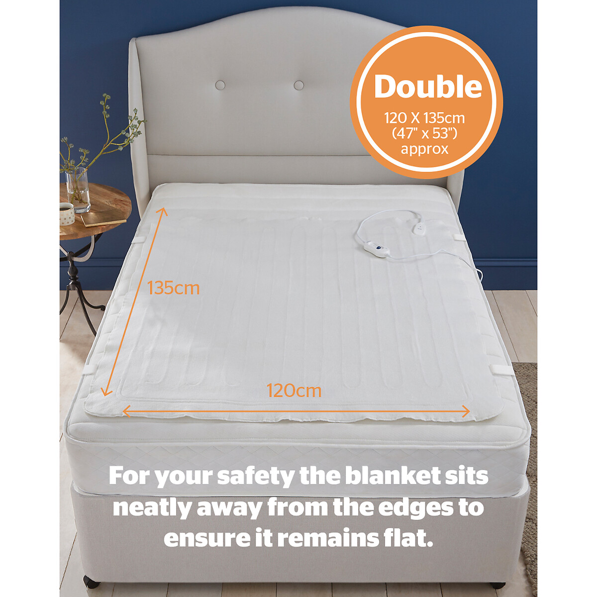Double comfort control electric blanket, white, Silentnight | La Redoute