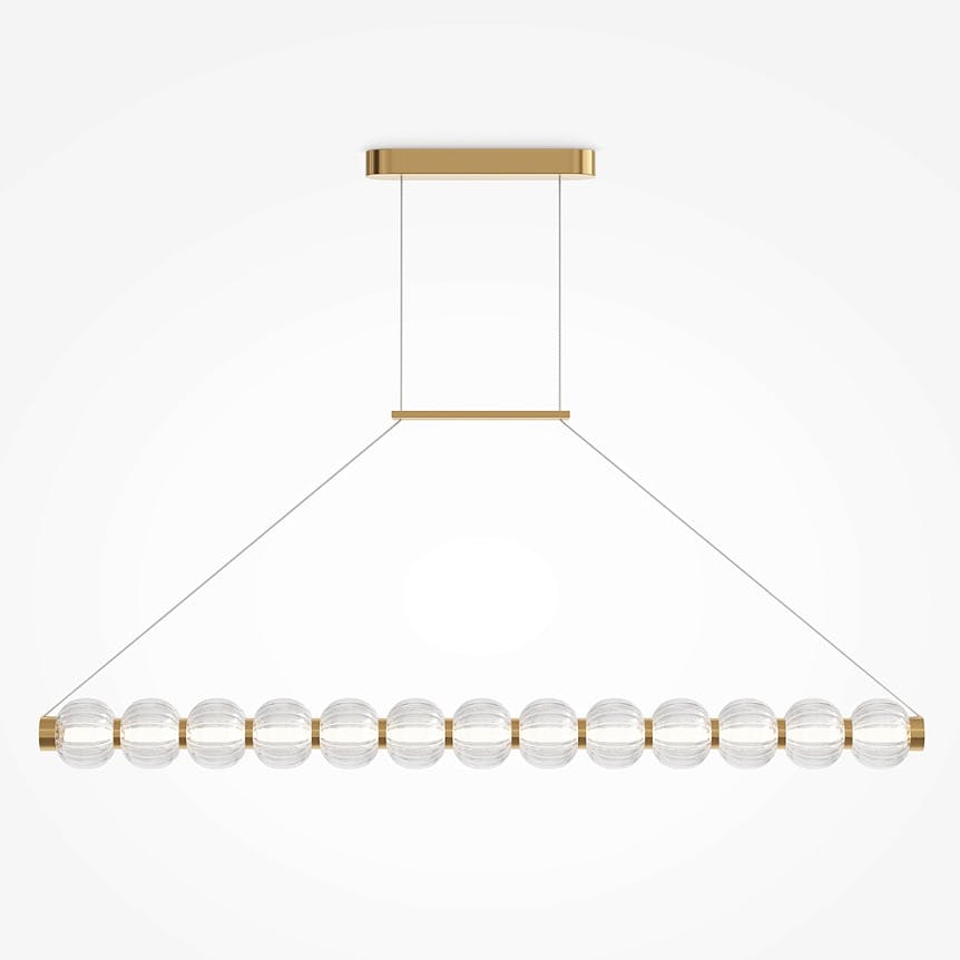 Suspension moderne verre - perles ciselées forme trapèze BELLA, PIER IMPORT