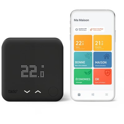 Thermostat connecté connecté Filaire Kit V3+ Noir TADO