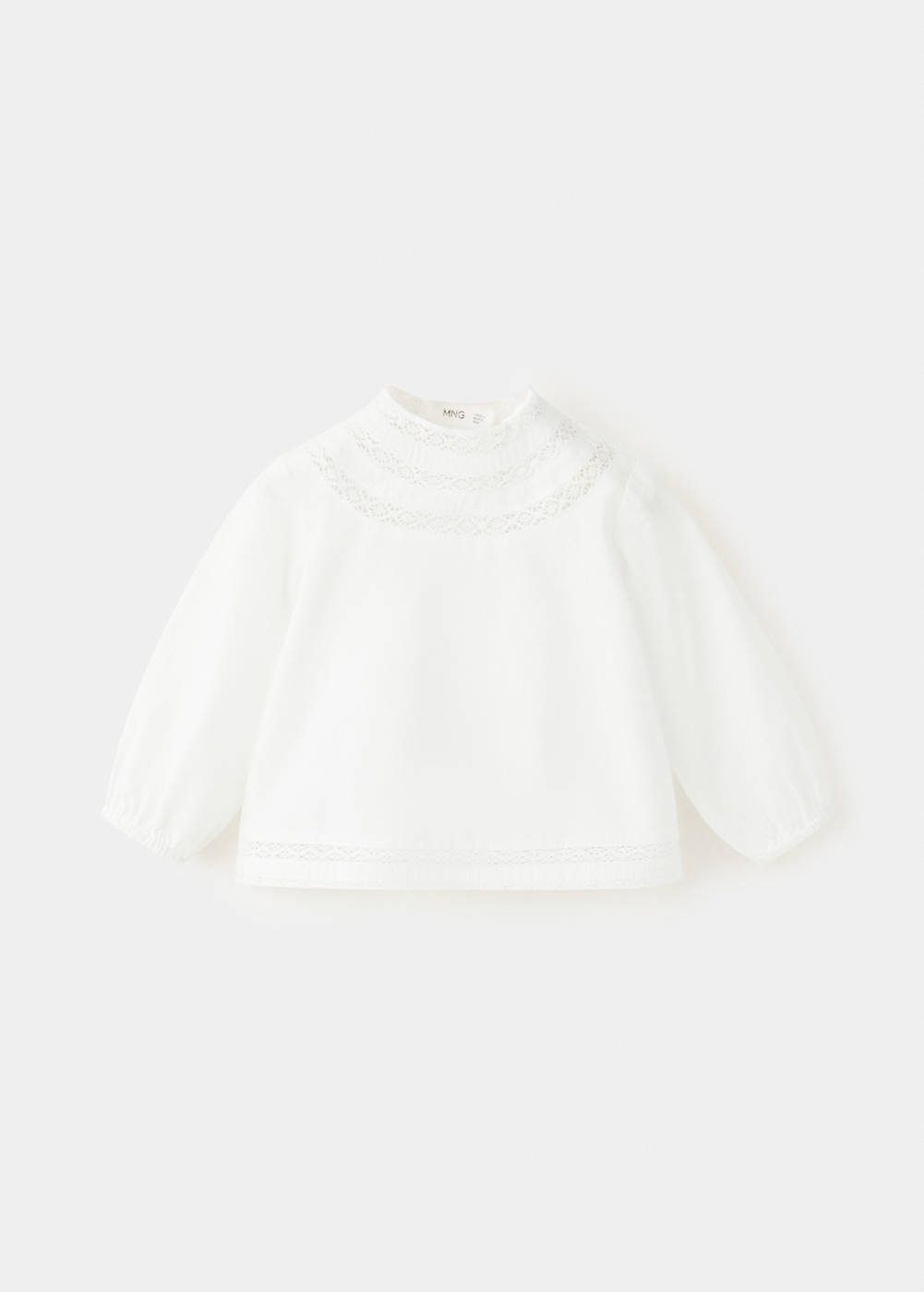 Blouse coton détails brodés, MANGO BABY