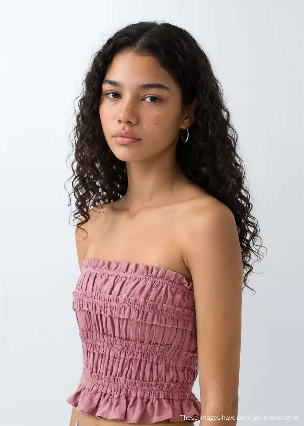 Top bustier froncé, MANGO TEEN