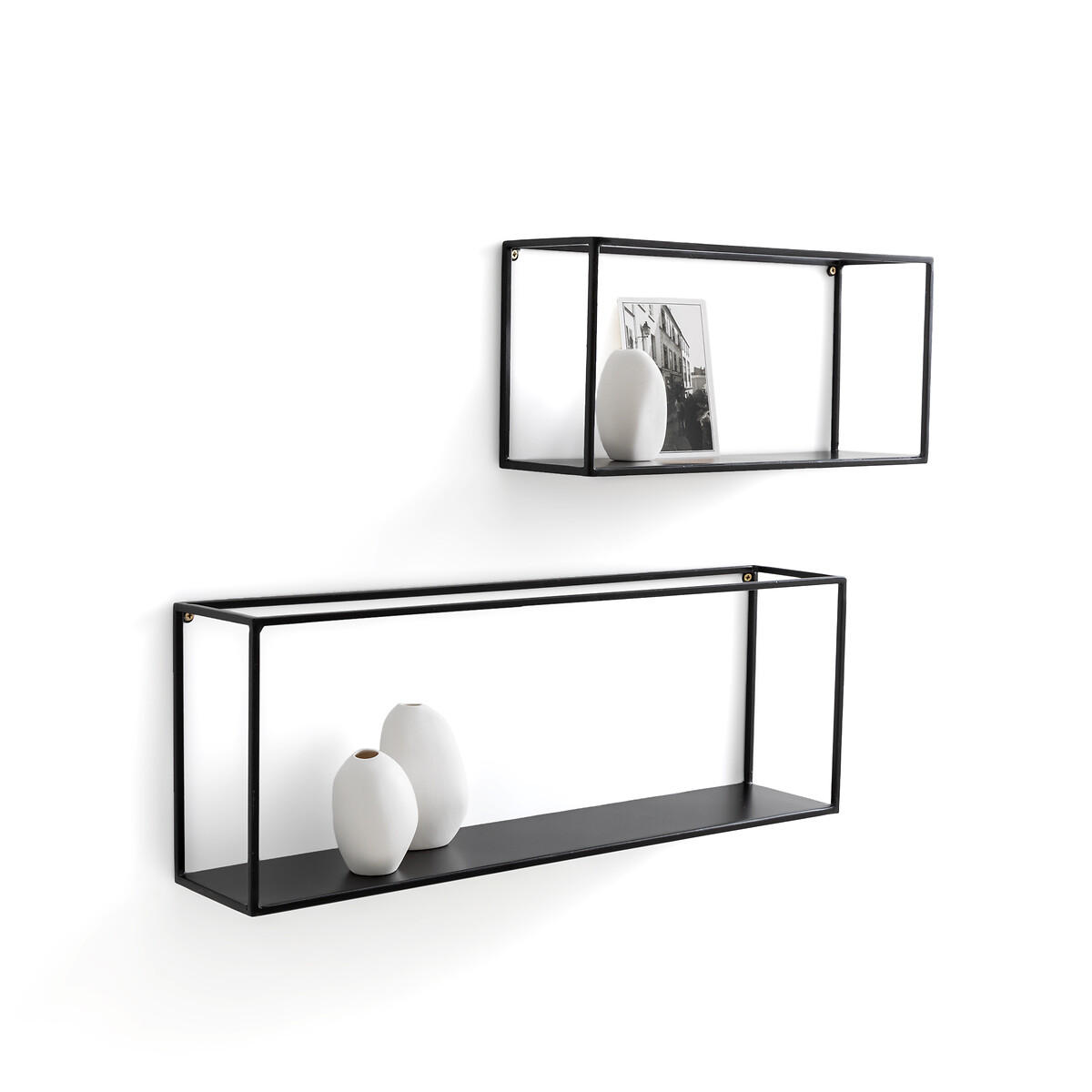 Set of 2 hiba metal wall shelves, black, La Redoute Interieurs | La Redoute