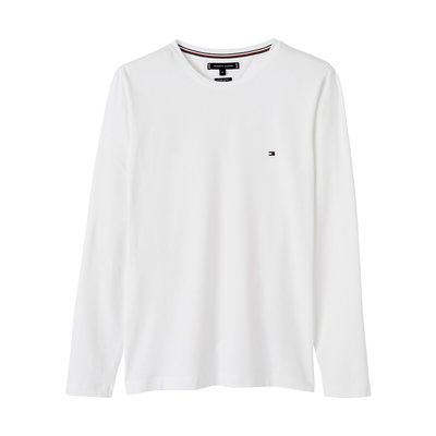 Stretch Organic Cotton T-Shirt in Slim Fit with Long Sleeves TOMMY HILFIGER