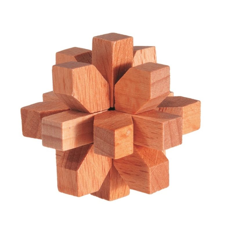 Jeu cube en bois casse-tête de 7 pièces dans un étui personnalisable