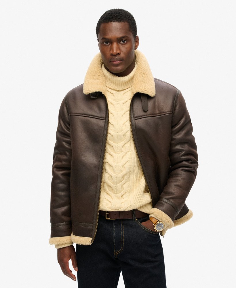 Veste Aviator imitation Fourrure Coupe Décontractée, SUPERDRY