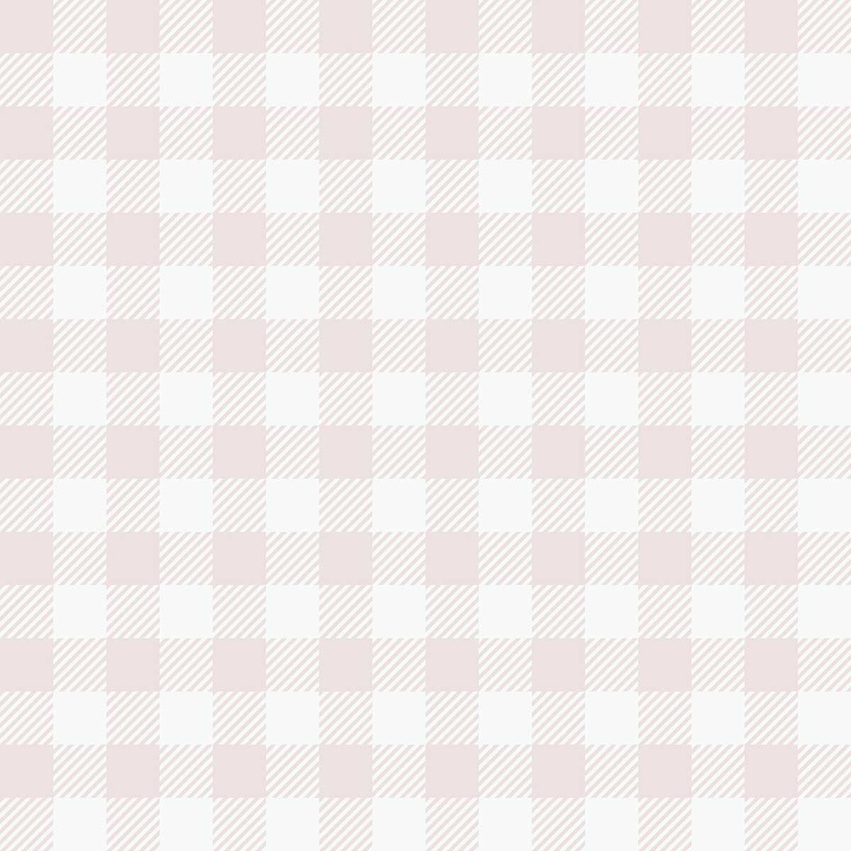 Papier peint vichy rose poudré blanc enfant, HEXOA