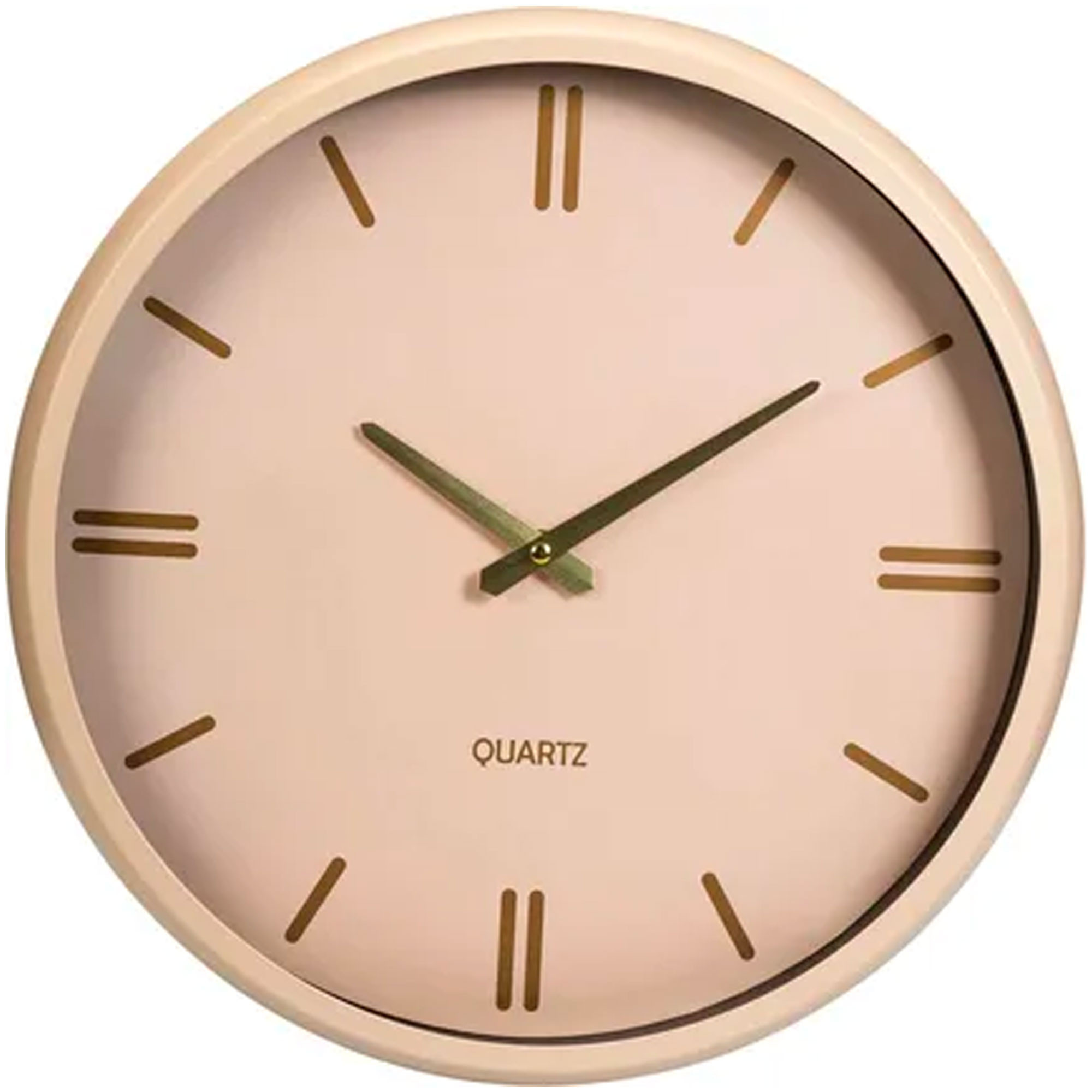 Horloge murale ronde beige rosé et doré 38x38cm, WADIGA