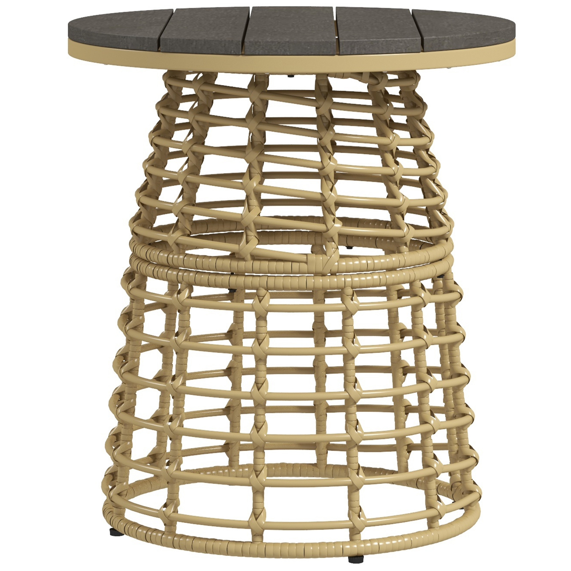 Table d'appoint en rotin Résine tressée, OUTSUNNY