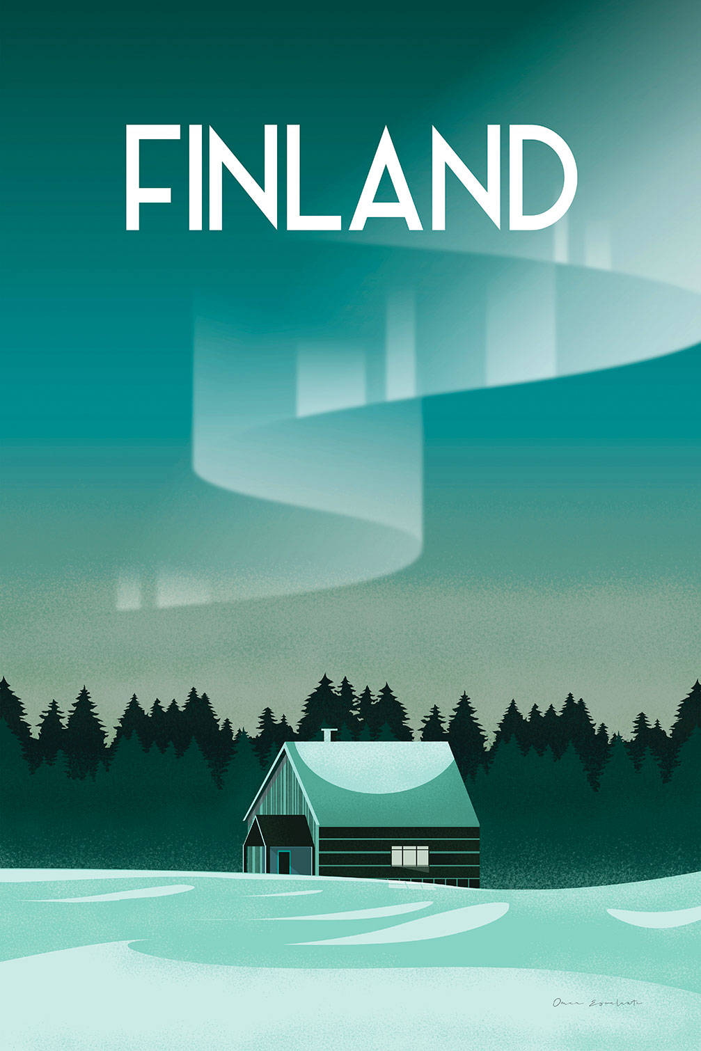Tableau paysage Laponie finlandaise, HEXOA