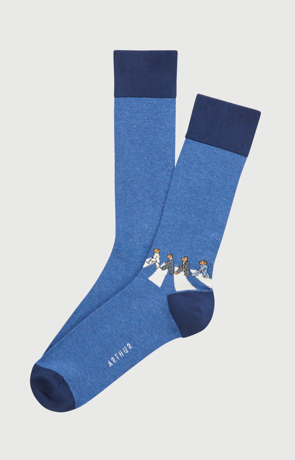 Chaussettes en coton imprimé A'Bear road Bleu, ARTHUR