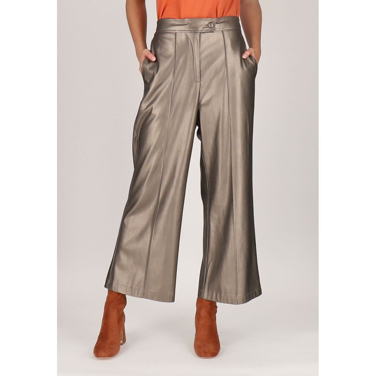 Pantalon flare simili cuir hot sale