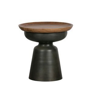 Table basse ronde en bois et métal ø53cm - Dana
