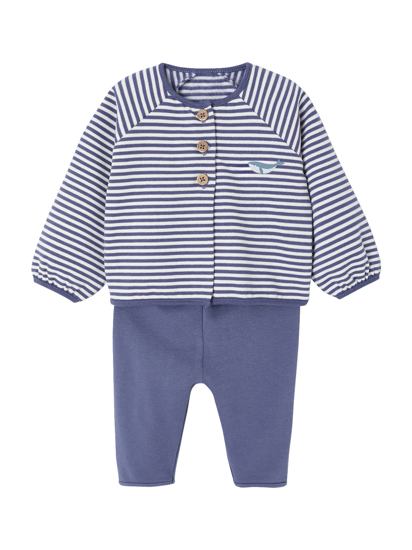 Ensemble naissance molletonné gilet + pantalon, VERTBAUDET