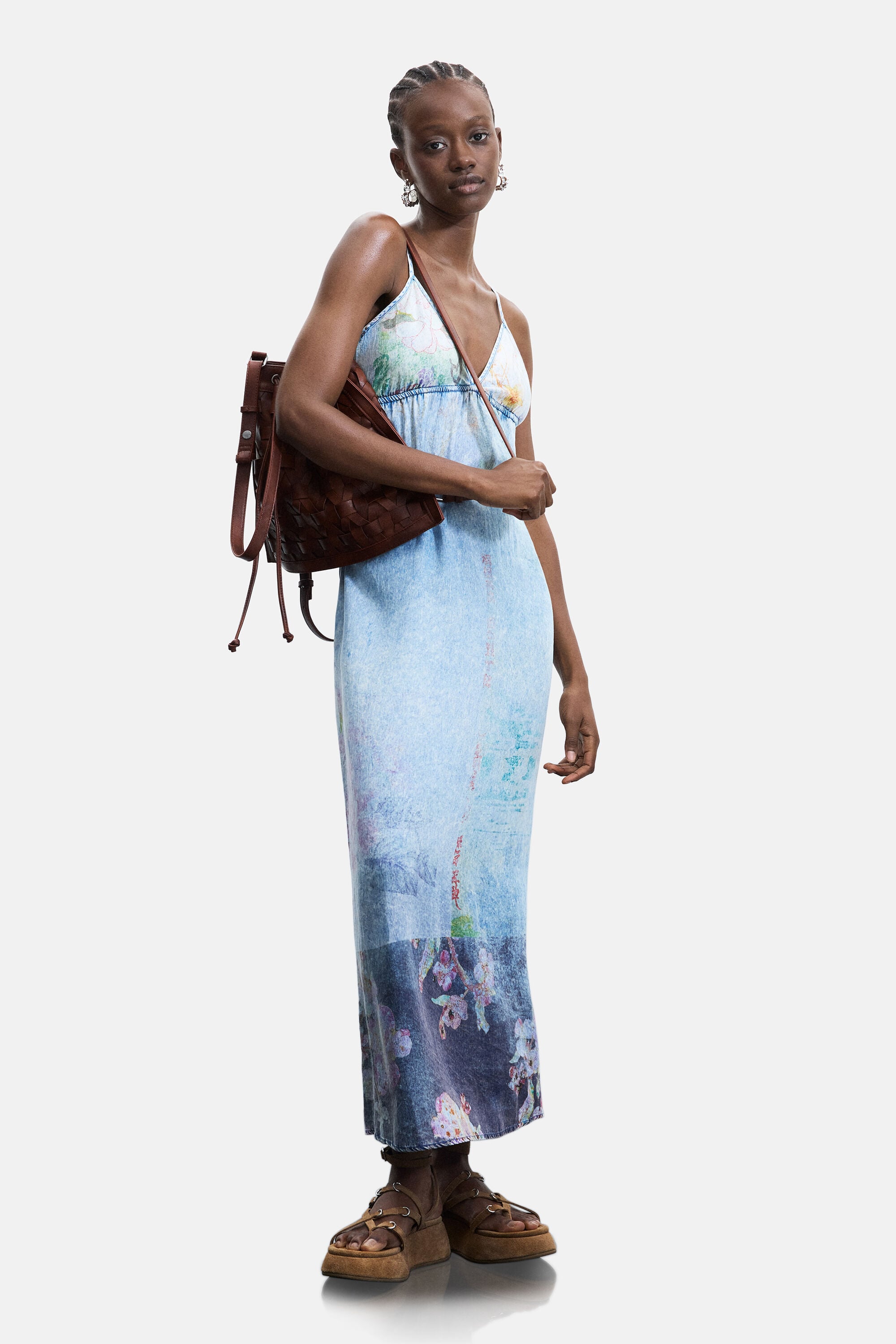 Robe longue à bretelles en lyocell, DESIGUAL