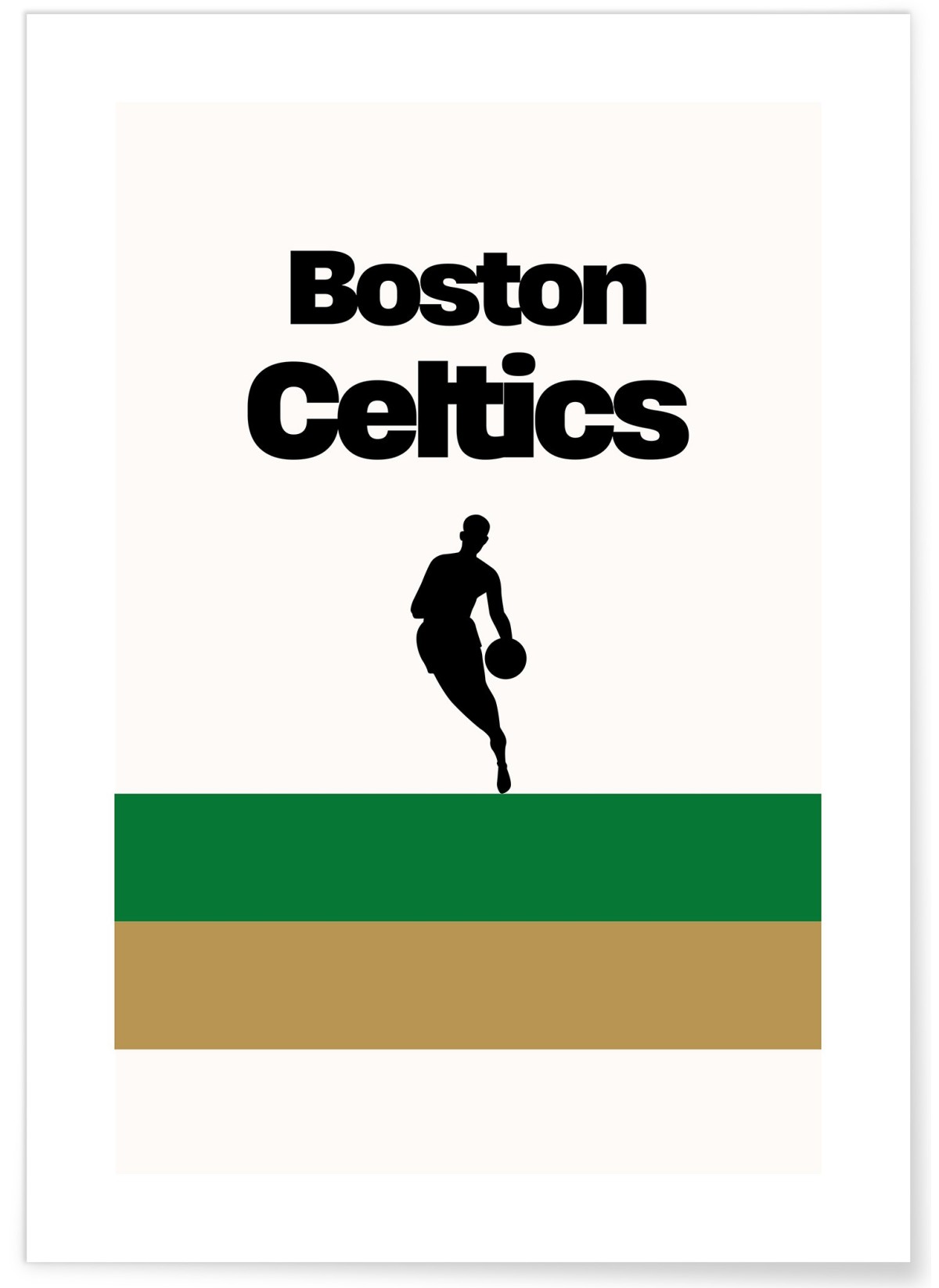 Affiche Boston Celtics - Design minimaliste, L'AFFICHERIE
