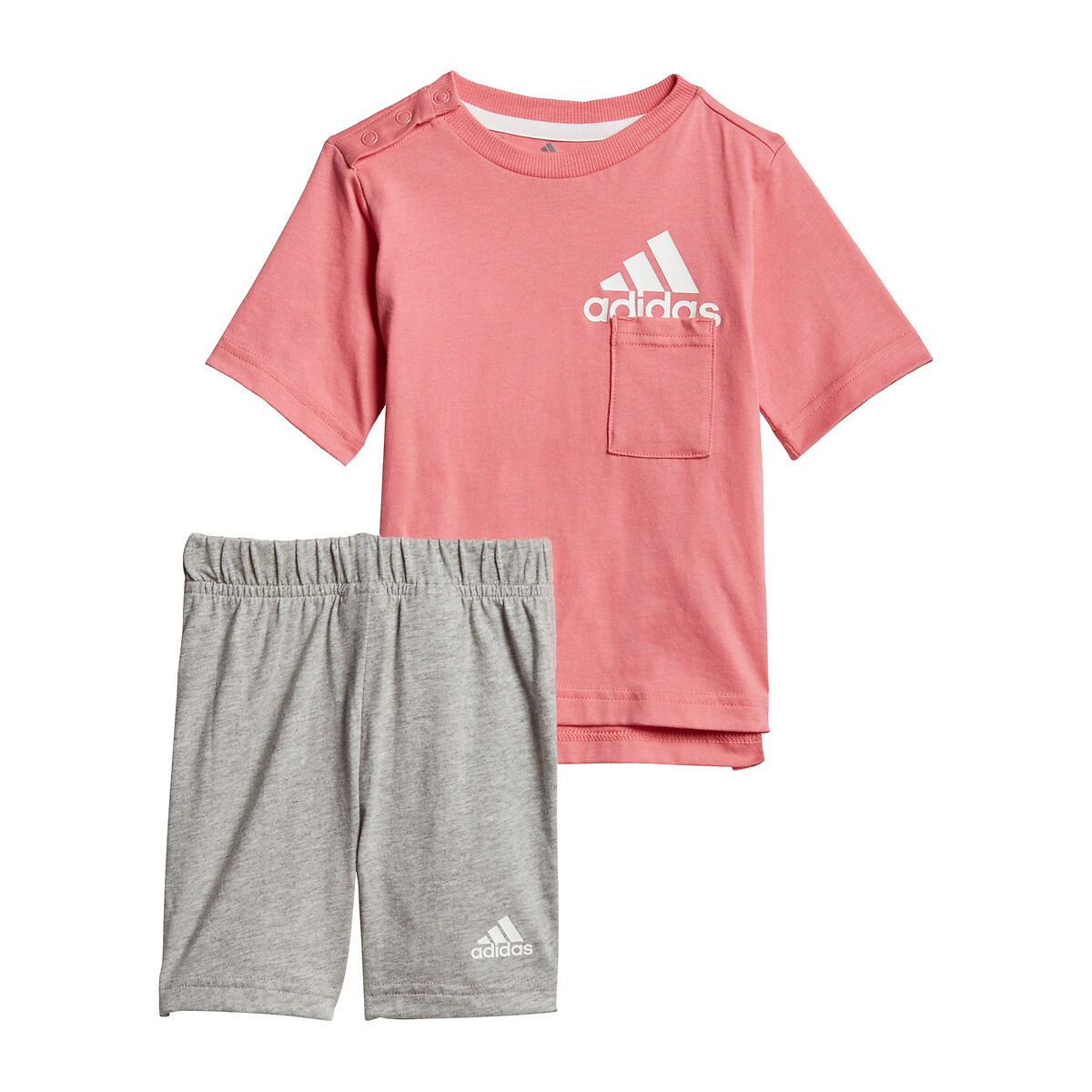 bomba Capitán Brie Evaporar Conjunto de camiseta y short 3 meses - 4 años rosa + gris Adidas  Performance | La Redoute