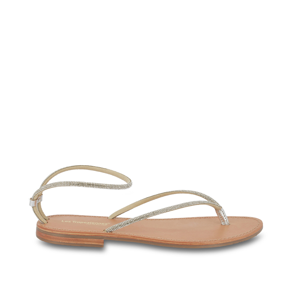 Sandales plates en cuir avec strass HODEX, LES TROPEZIENNES PAR M.BELARBI