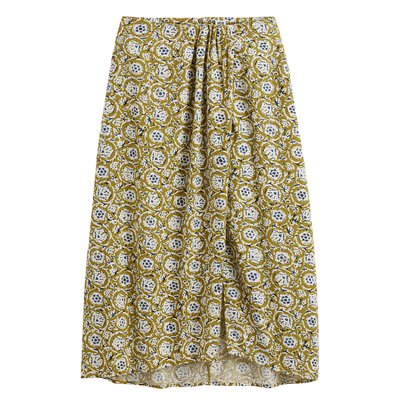 Floral Ruched Maxi Skirt in Cotton LA REDOUTE COLLECTIONS