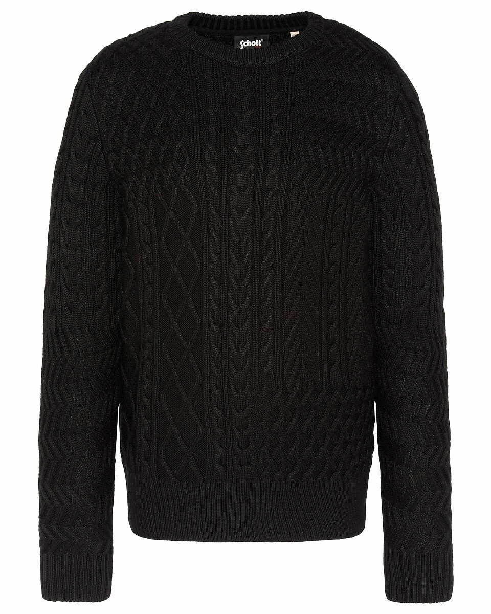Chunky Knit Jumper with Crew Neck, SCHOTT