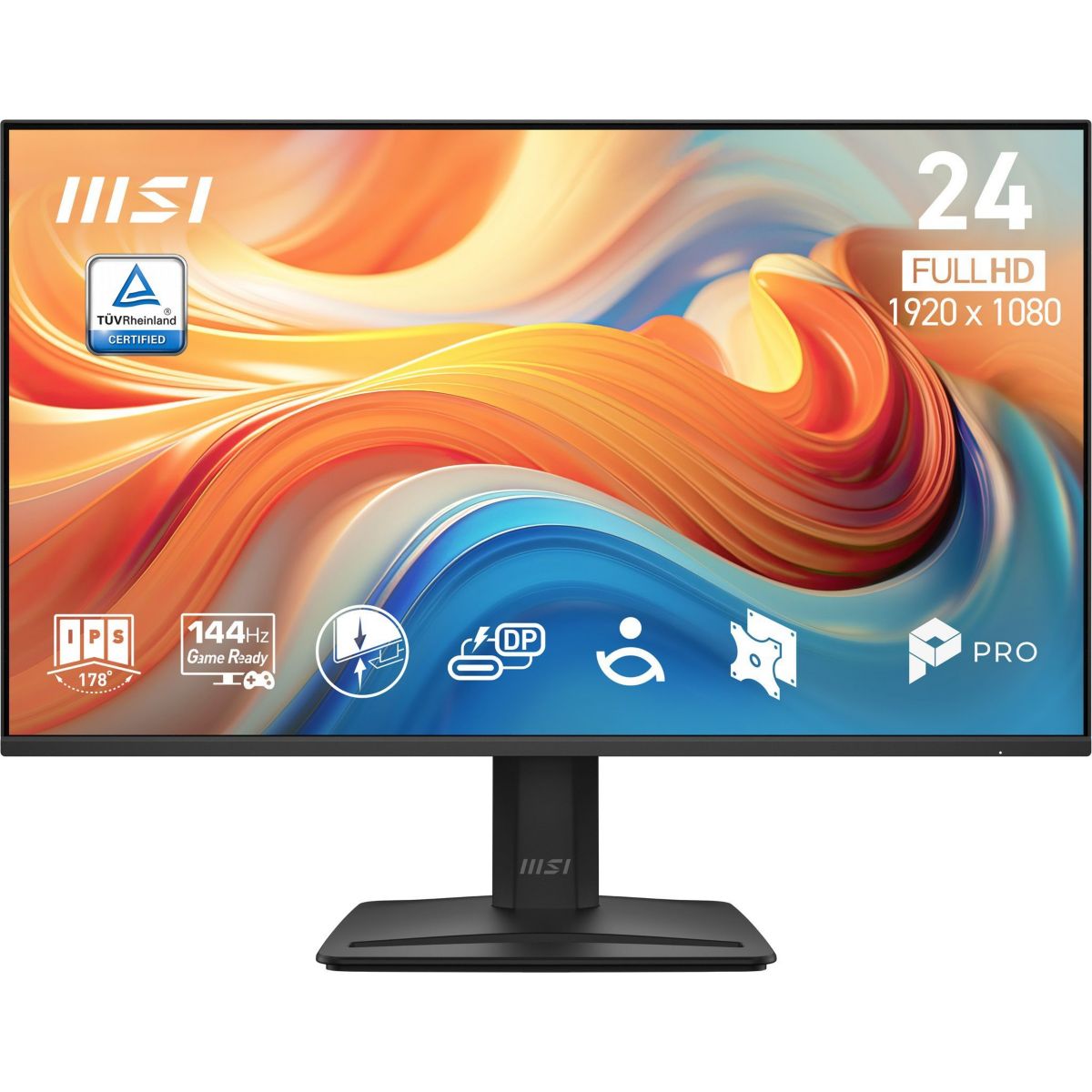 Ecran PC Pro MP242 24" IPS Full HD 144 Hz HDR USB-C 15W, MSI