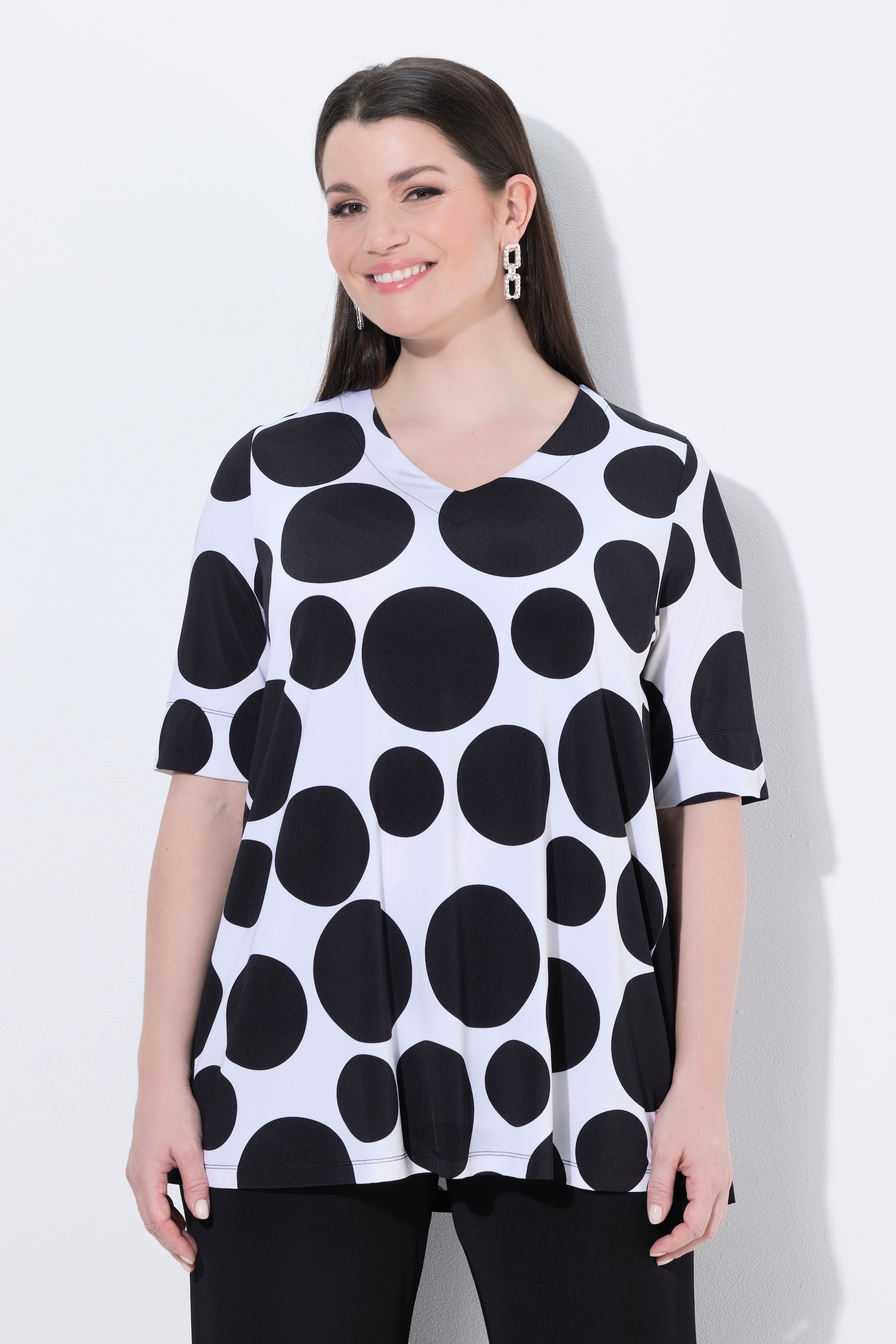 T-shirt au tombé fluide, motif à pois, ULLA POPKEN