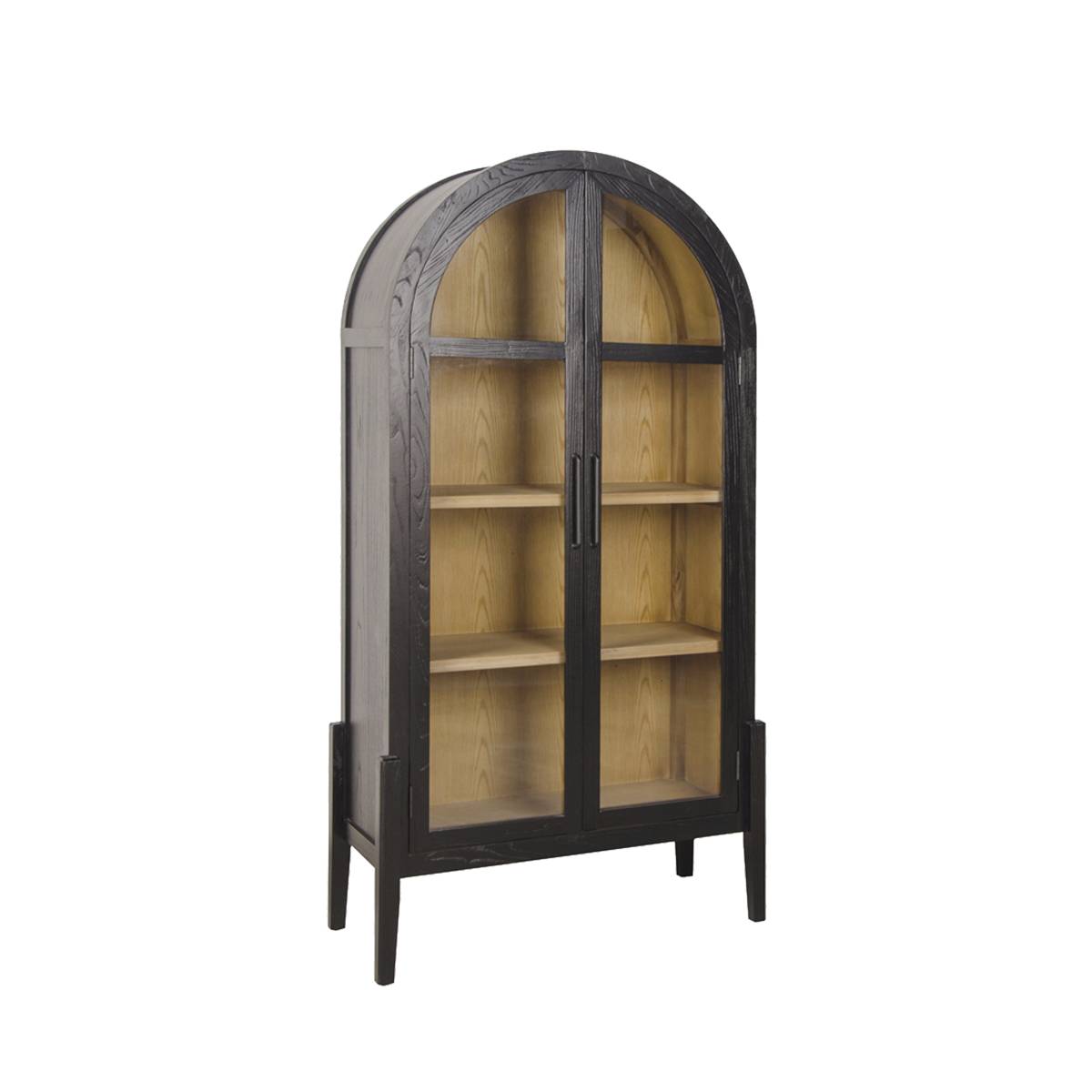 Vitrine arrondie en bois d'orme  BRUCE, MADE IN MEUBLES 