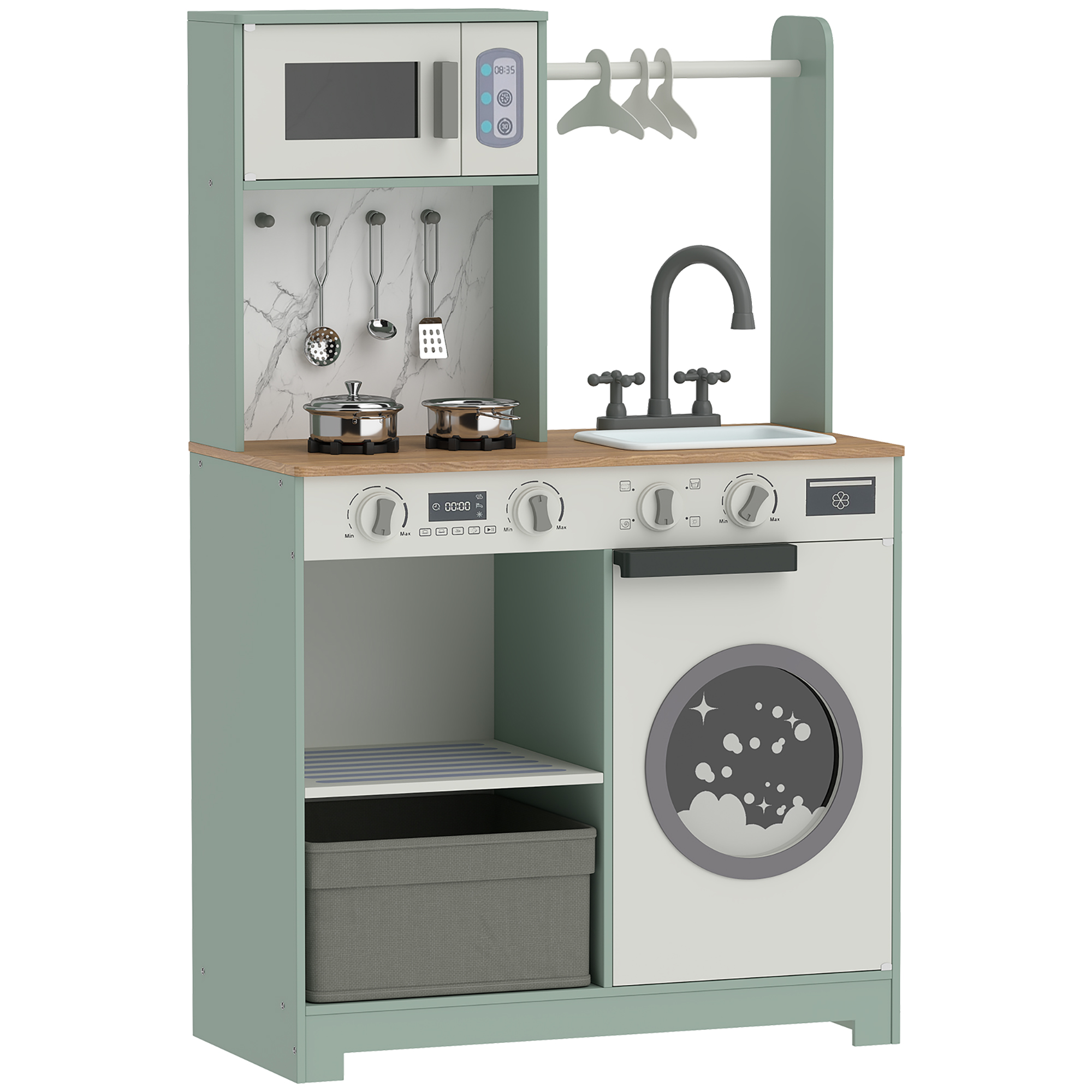Ensemble de cuisine pour enfants MDF Vert, AIYAPLAY