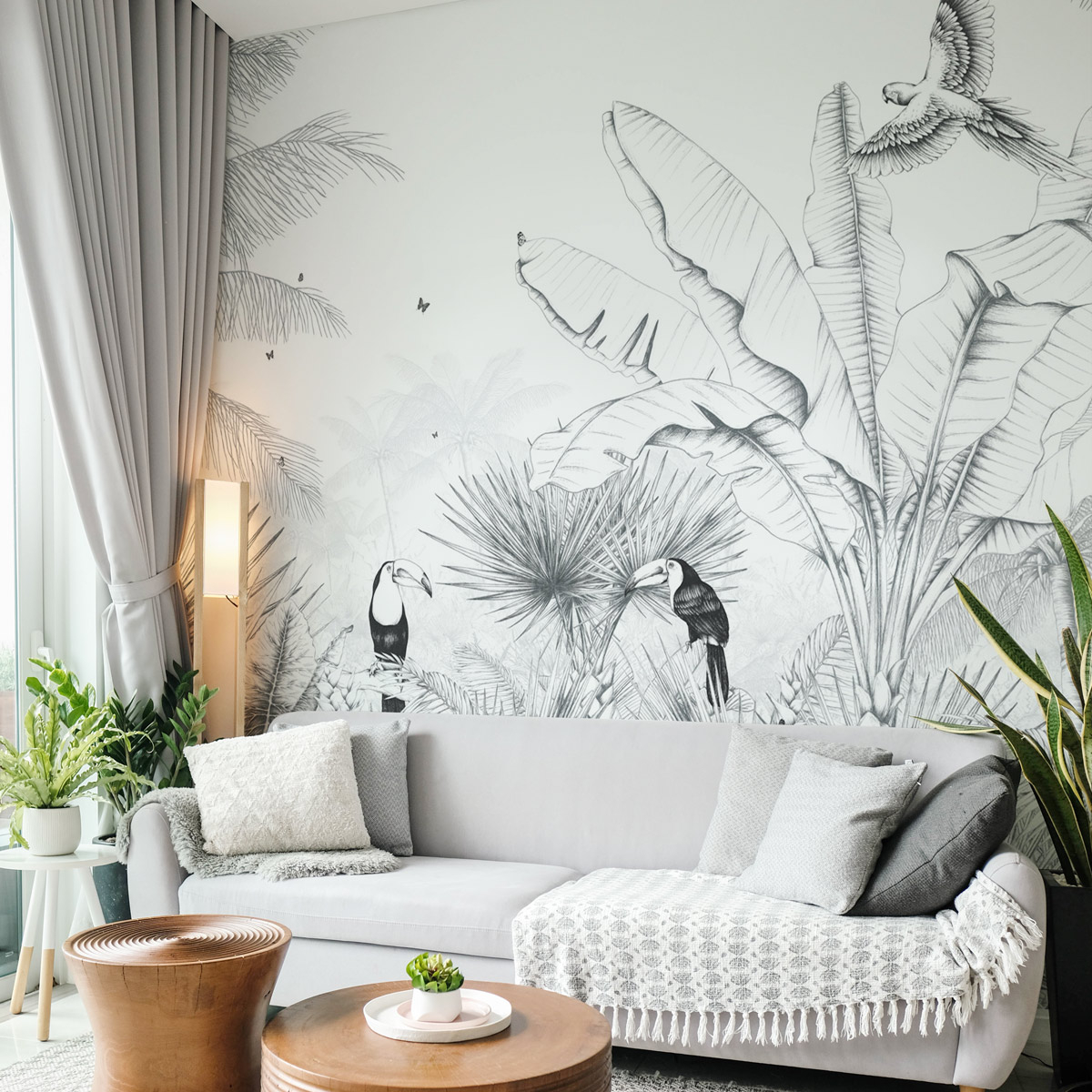 Papier peint panoramique Paysage Tropical, Couleurs 300 x 250cm, ACTE DECO