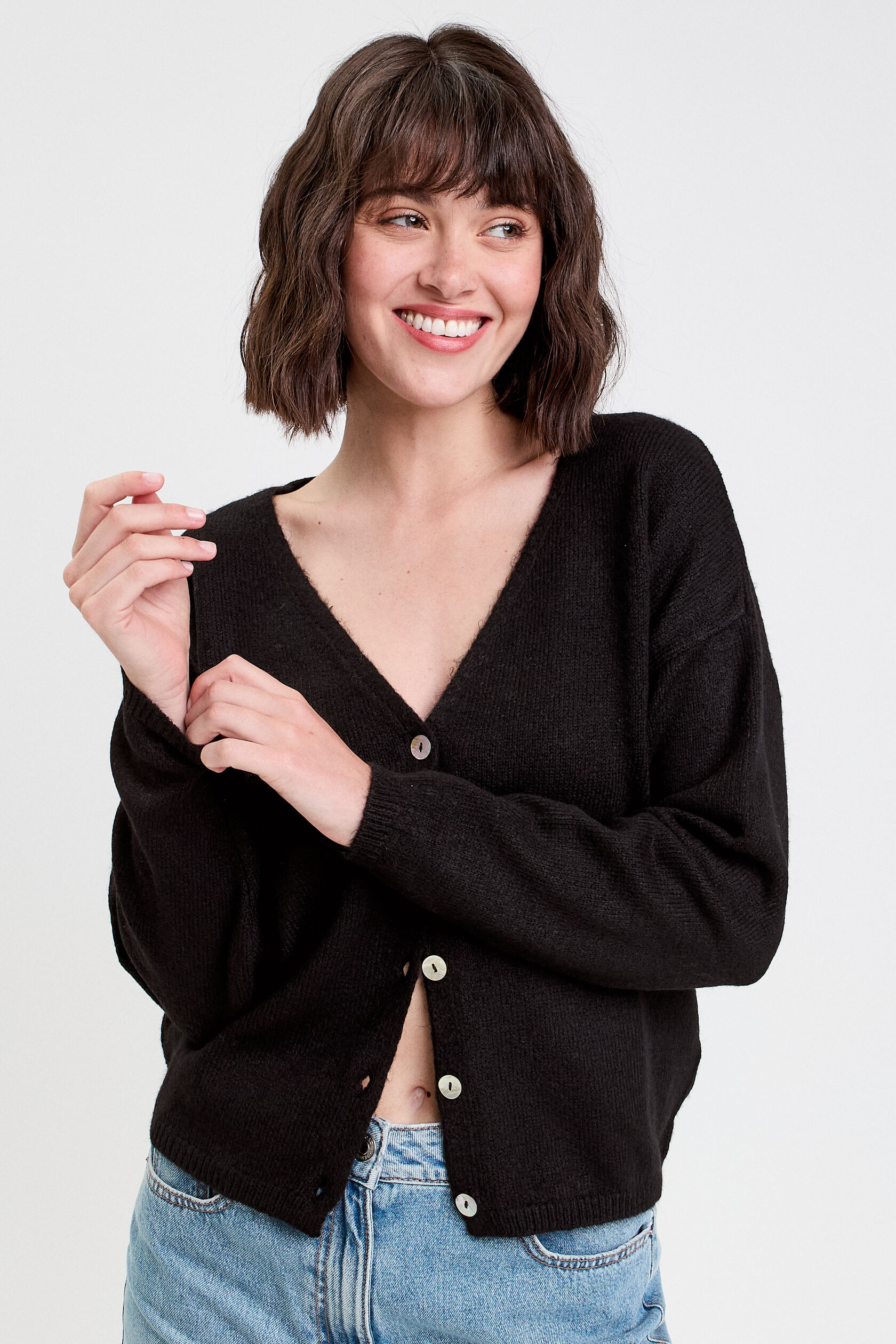 Gilet boutonné avec col en V, CACHE CACHE