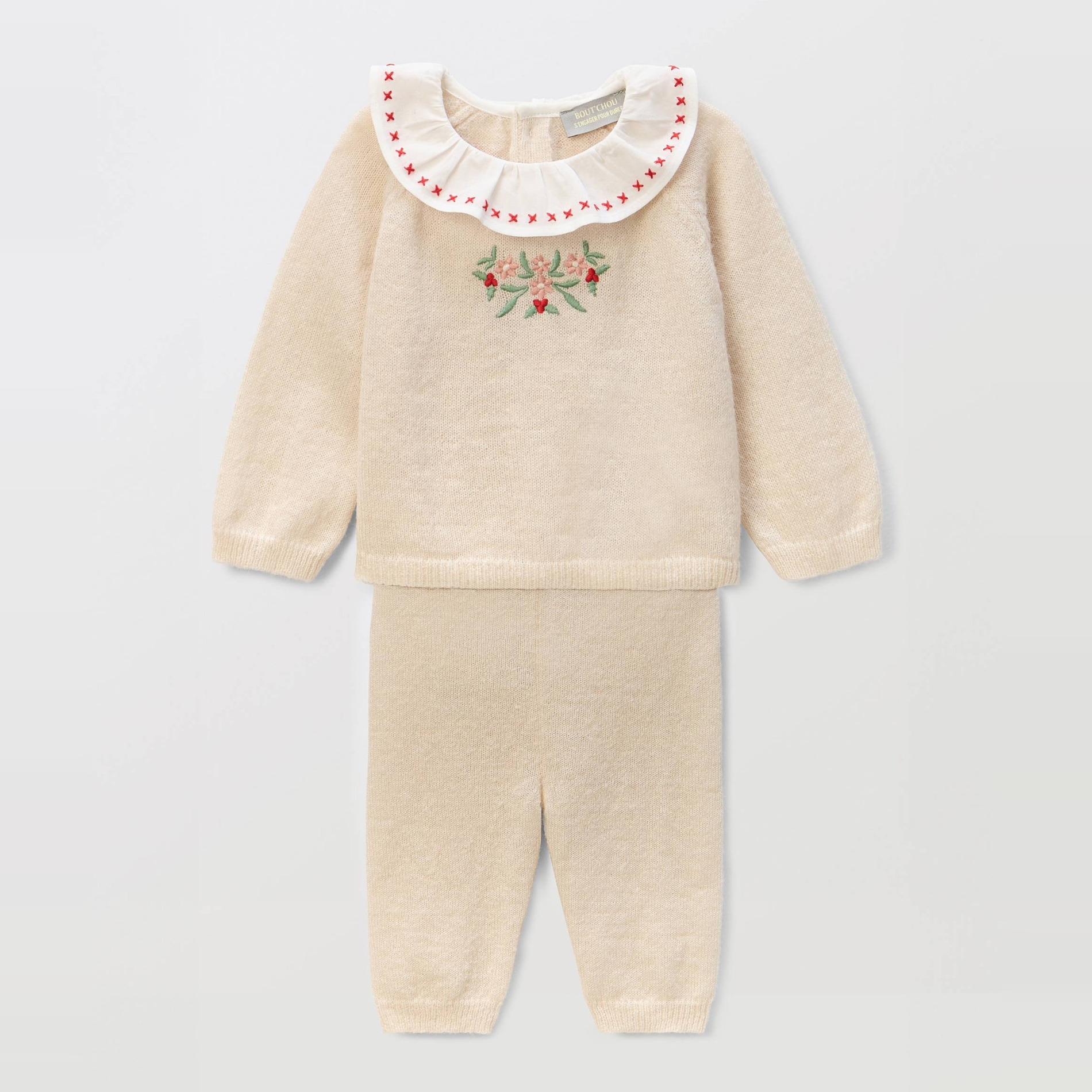 Ensemble tricot brodé, BOUT'CHOU