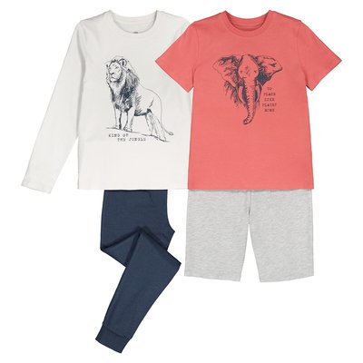 Pack of 2 Pyjamas in Cotton with Animal Prints LA REDOUTE COLLECTIONS