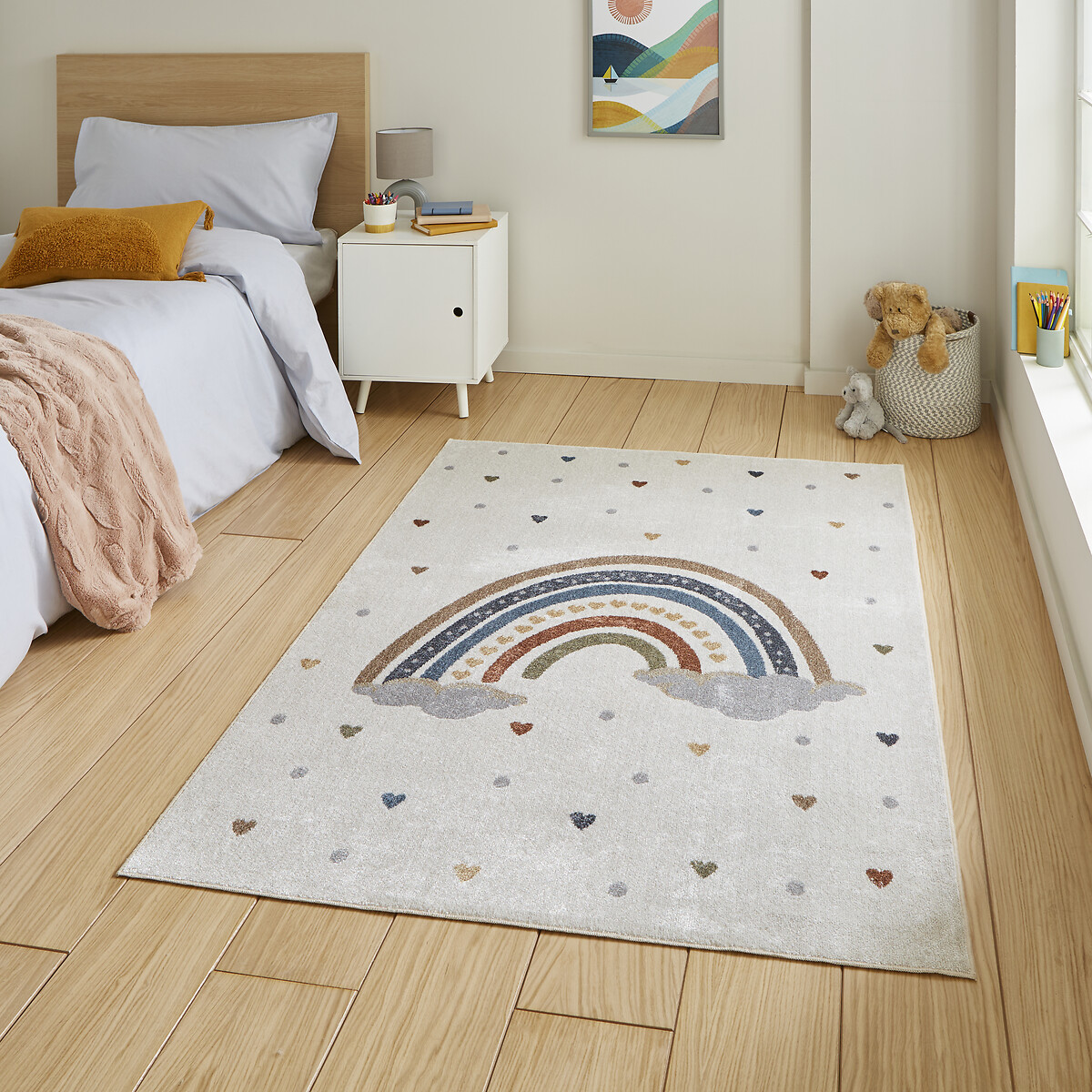 Kids Washable Rainbow and Cloud Rug, SO'HOME