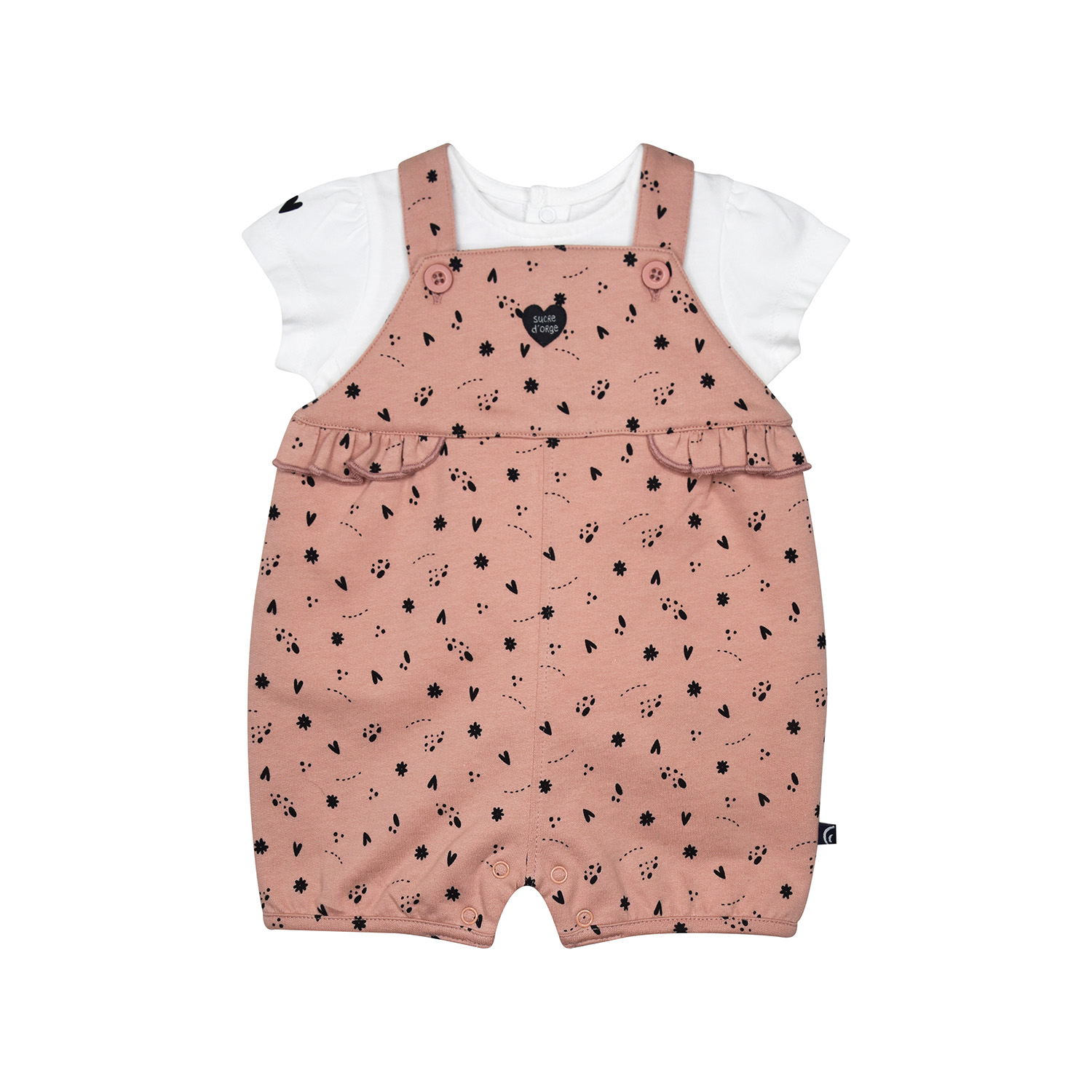 Ensemble t-shirt et salopette rima, SUCRE D'ORGE