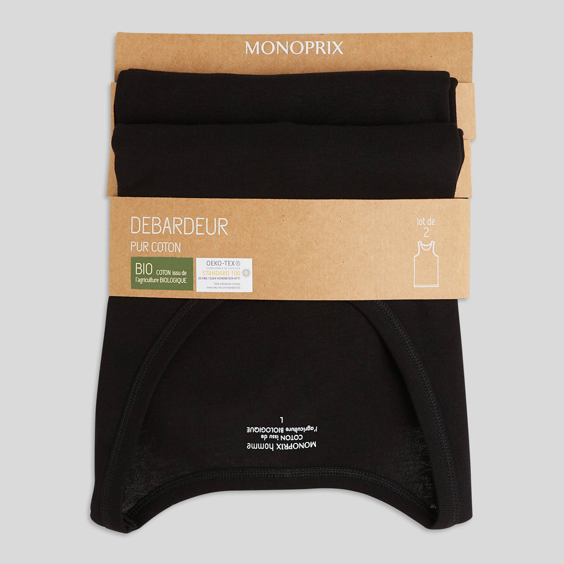Lot de 2 débardeurs en coton BIO GOTS, MONOPRIX