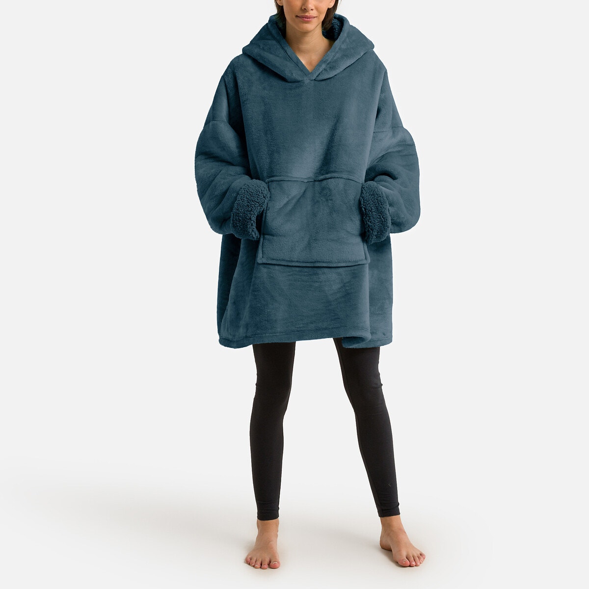 Sweat plaid à capuche, couverture, pull - sherpa et flanelle