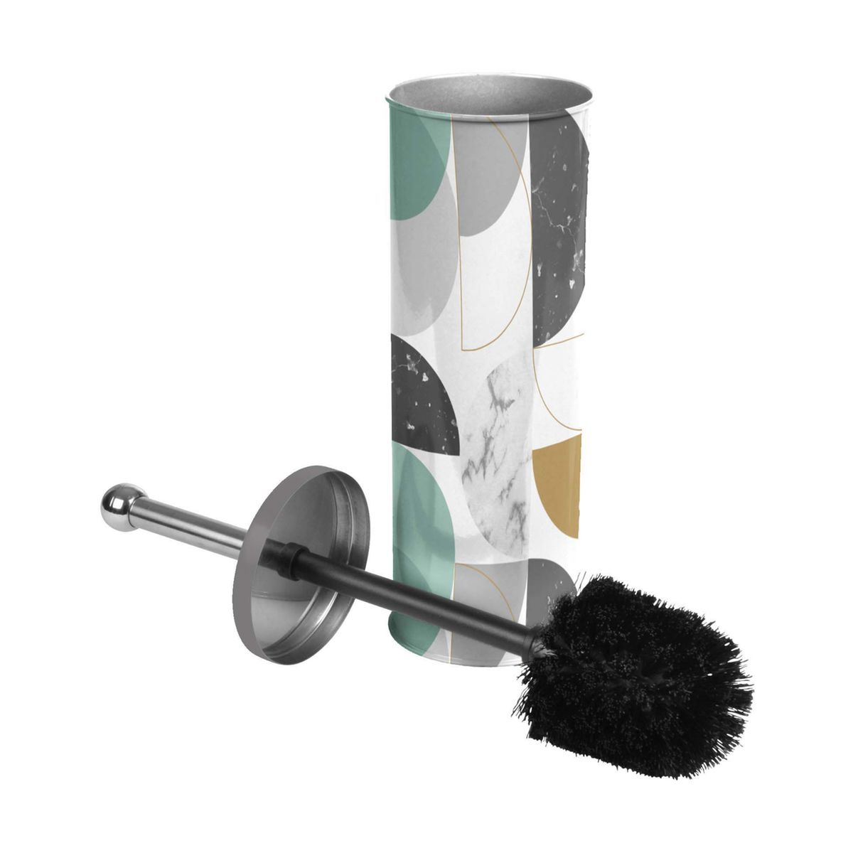 Balai brosse wc métal gris Couleur gris Wadiga