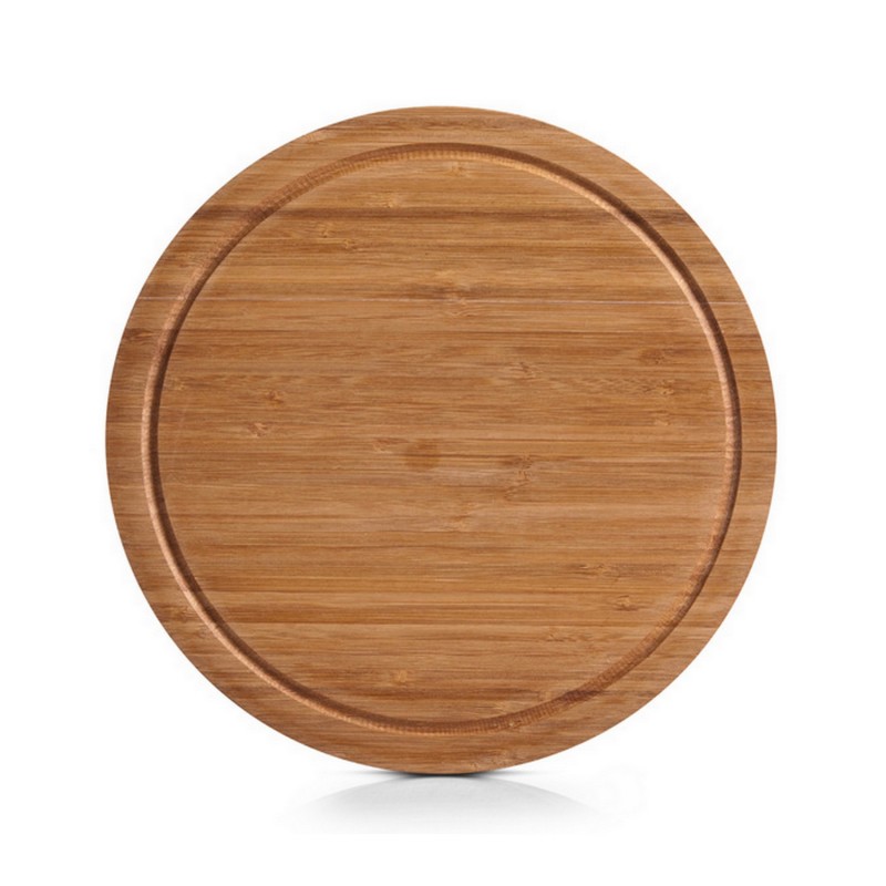 Planche à découper service ronde bois bambou, ZELLER PRESENT