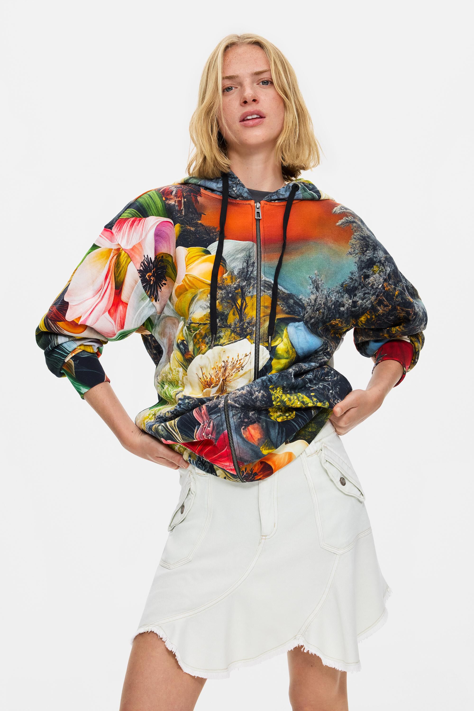 Sweat-shirt imprimé 100 % coton, DESIGUAL