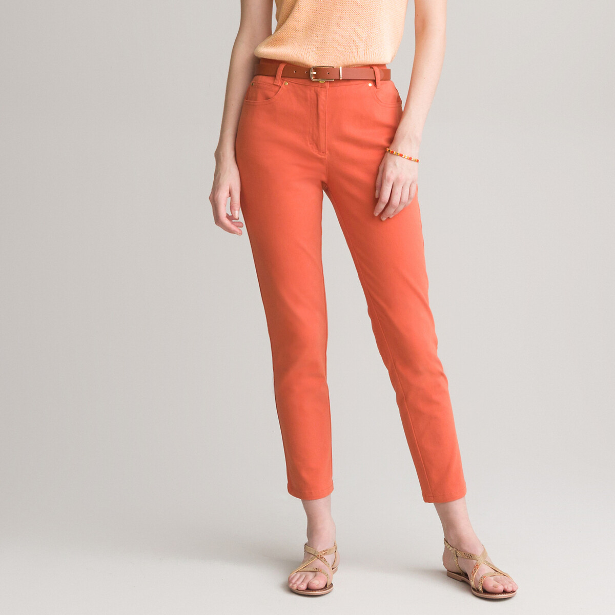 Cotton ankle grazer trousers, length 25 