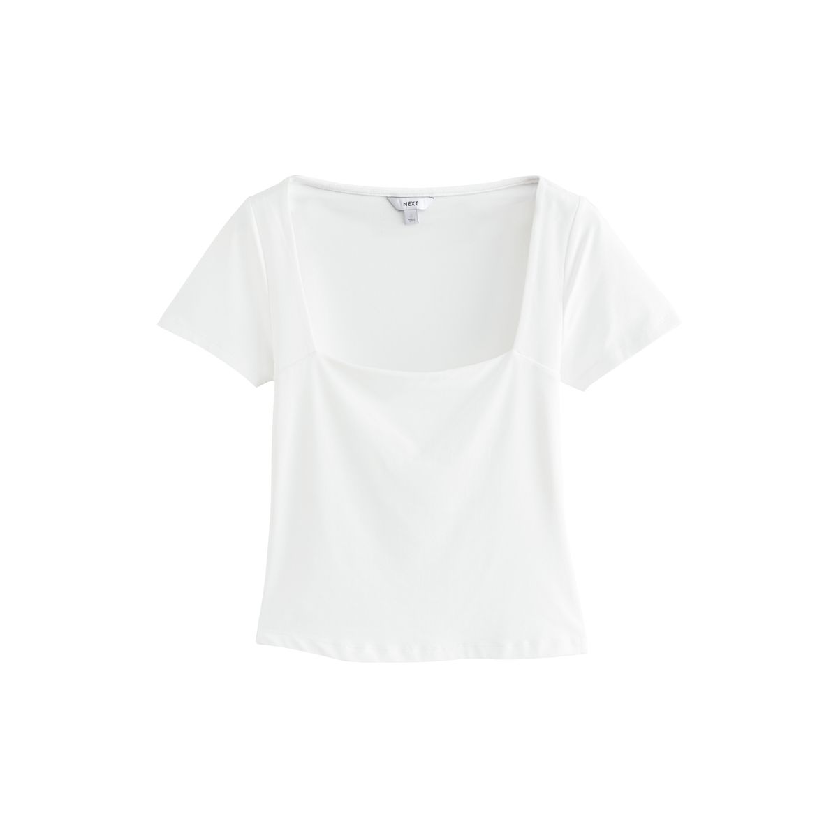 T-shirt slim manches courtes à col carré, NEXT